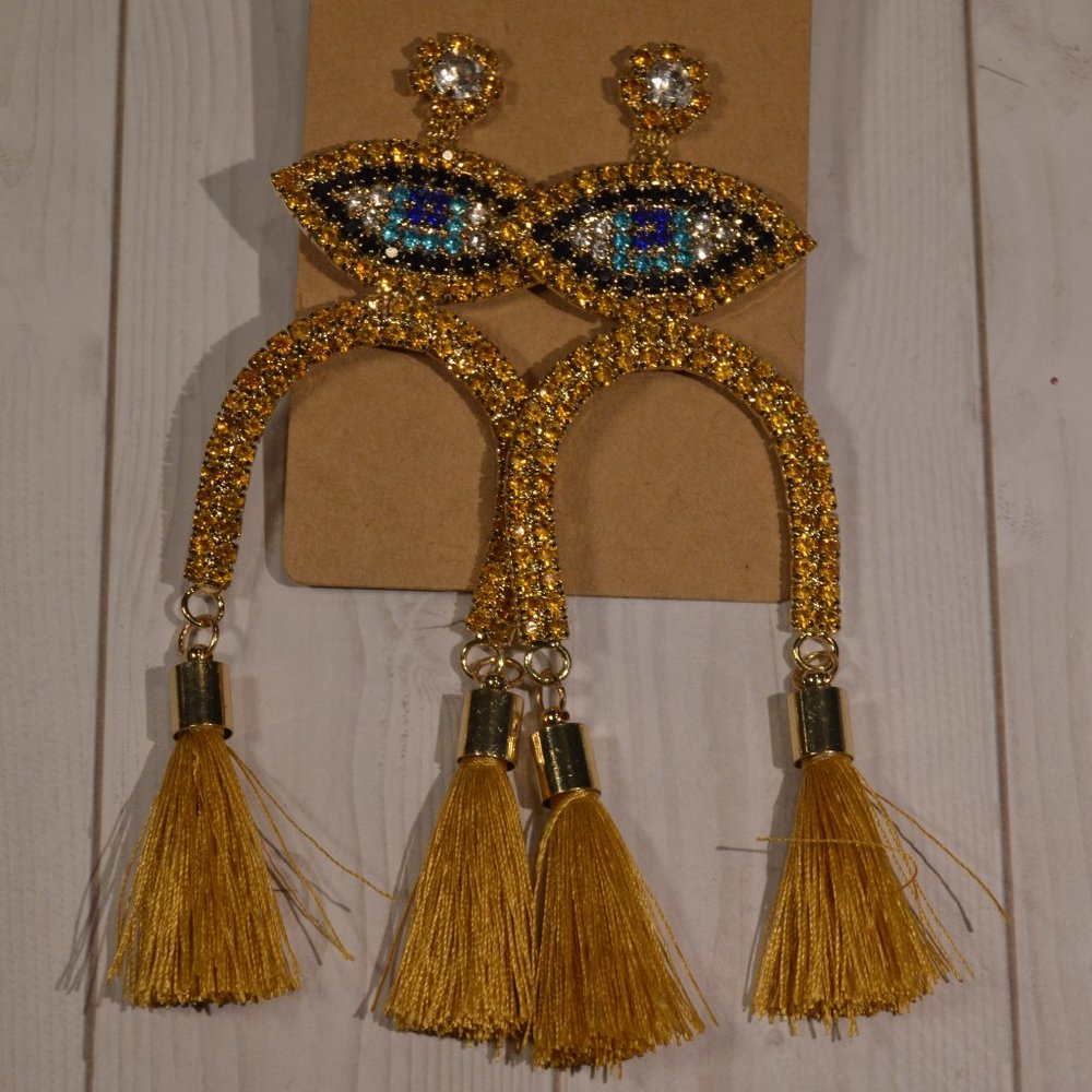 Cleo's Eye Tassel Earrings